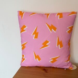 Pink Lightning Bolt Throw Pillow